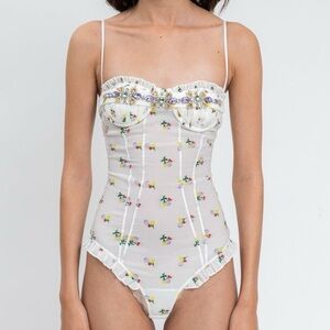 Shushu/Tong rhinestone encrusted bodysuit
